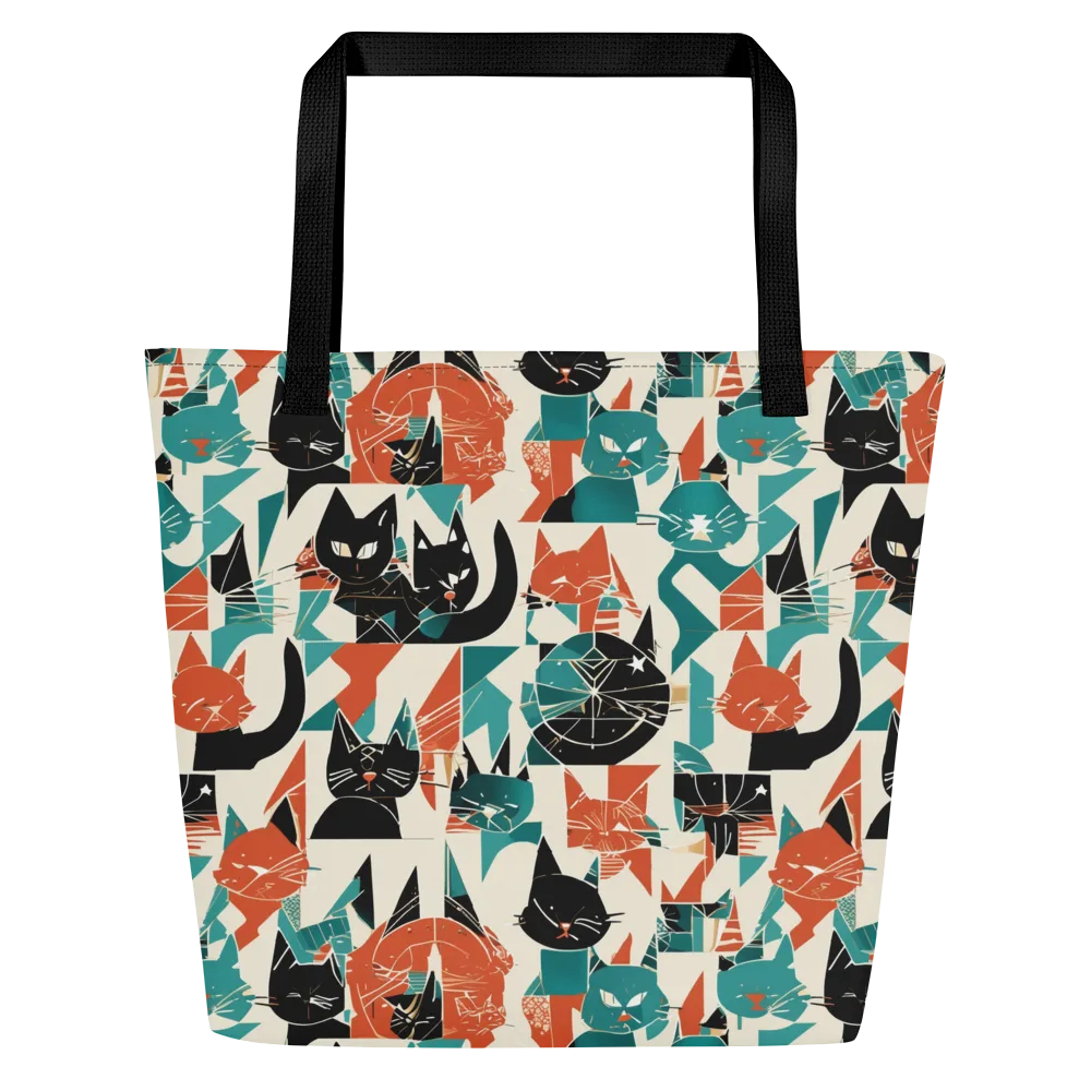 Cathedral Cats on Large Tote Bag W/ Pocket — Front