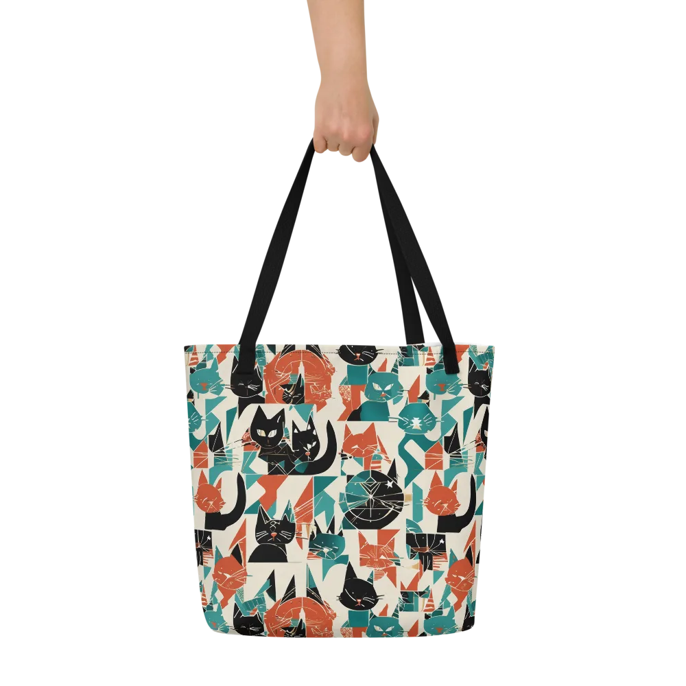 Cathedral Cats on Large Tote Bag W/ Pocket — Front