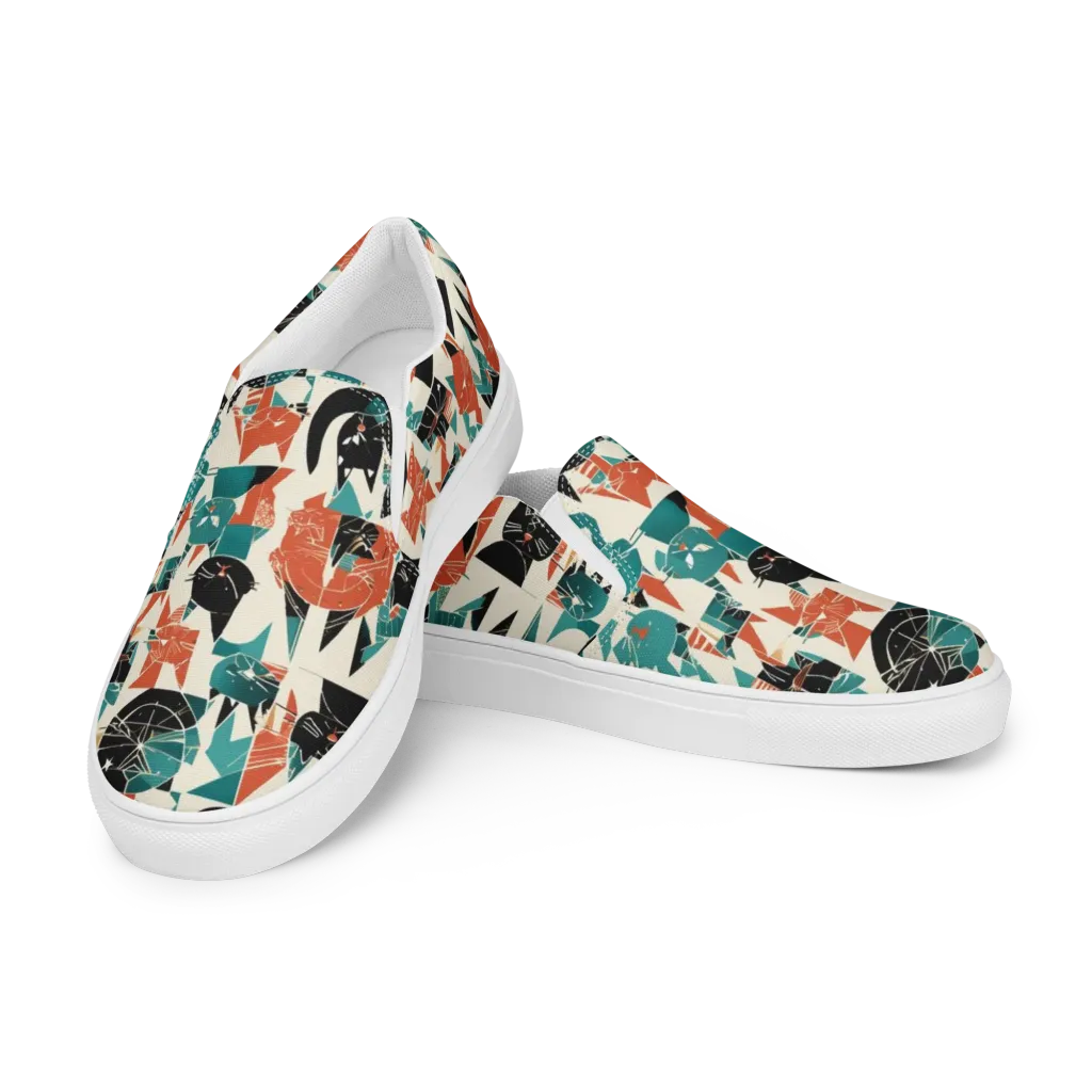 Cathedral Cats on Women's Slip-On Canvas Shoes — Left Front