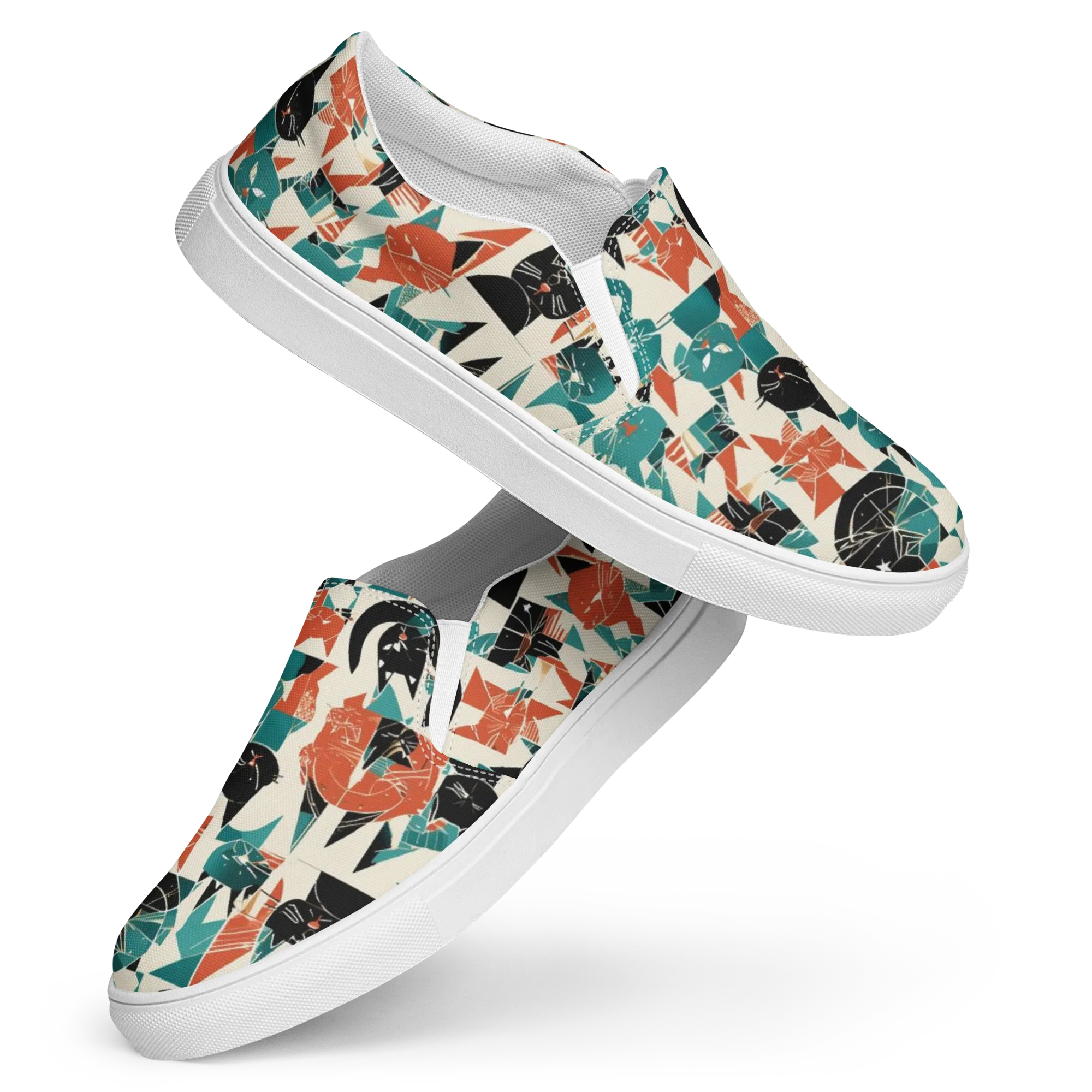Cathedral Cats on Women's Slip-On Canvas Shoes — Front