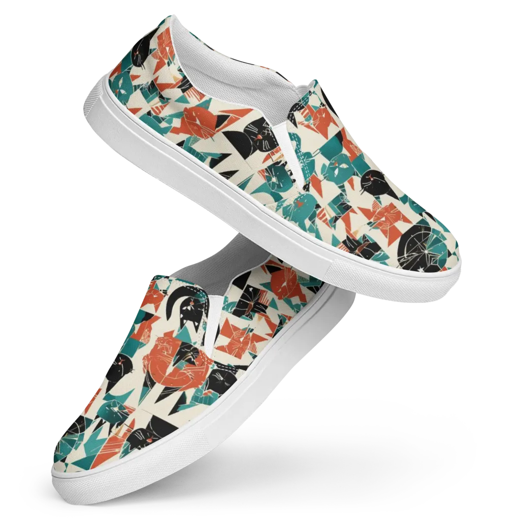 Cathedral Cats on Women's Slip-On Canvas Shoes — Front