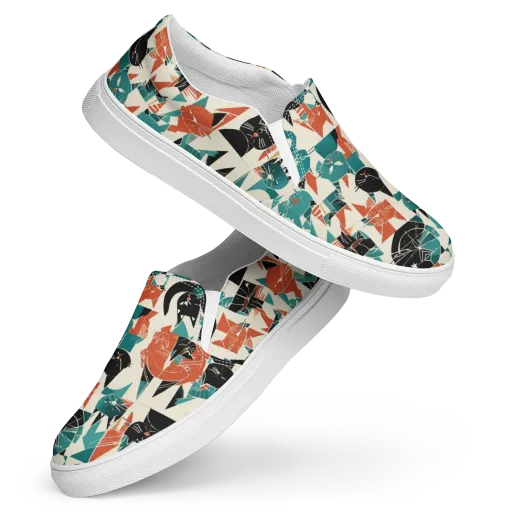 Cathedral Cats on a Women's Slip-On Canvas Shoes