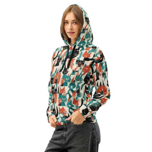 Cathedral Cats on a Cotton Hoodie