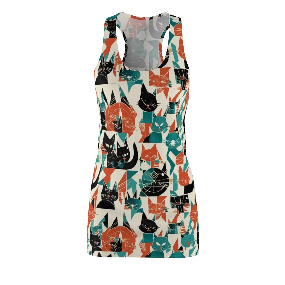 Cathedral Cats on Racerback Dress — Front