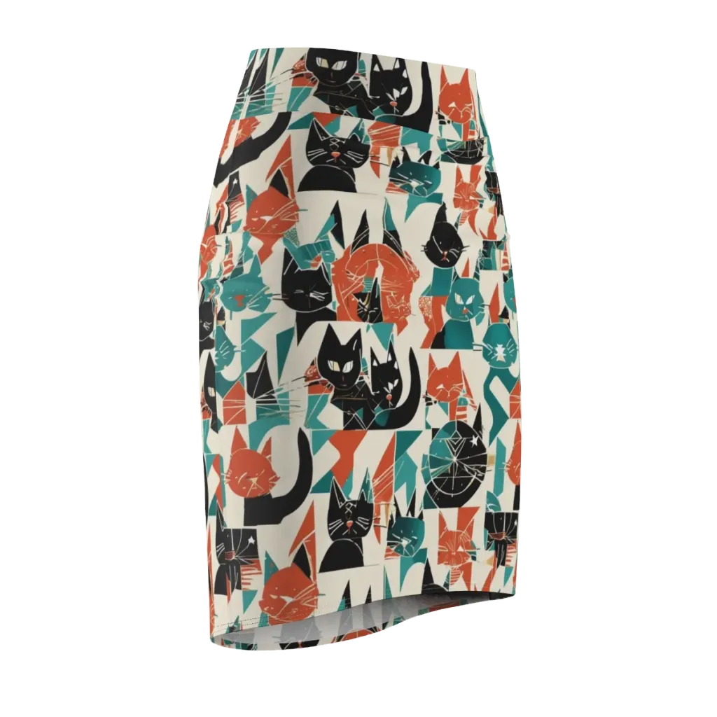 Cathedral Cats on Pencil Skirt — Front Side