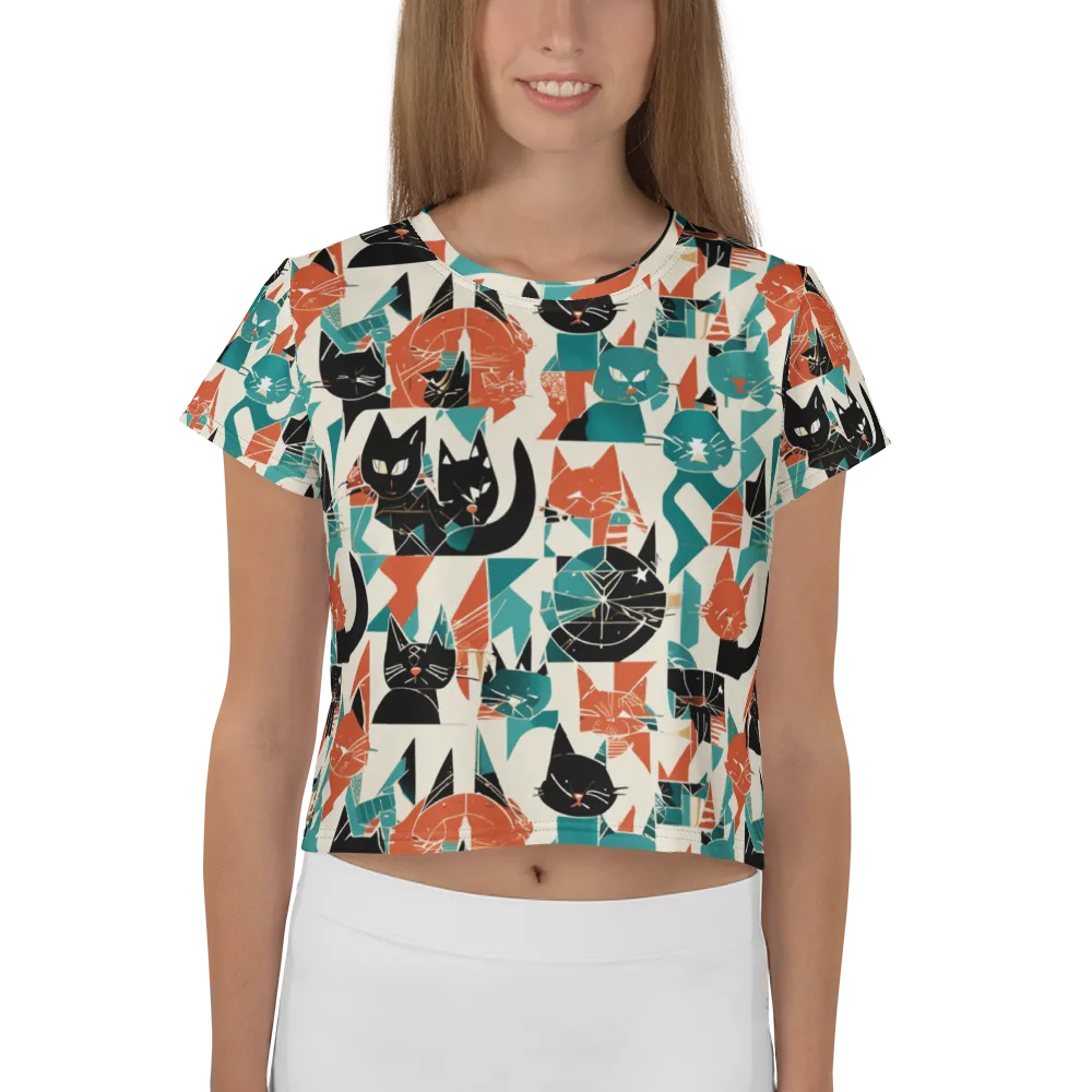 Cathedral Cats on Crop Tee — Front