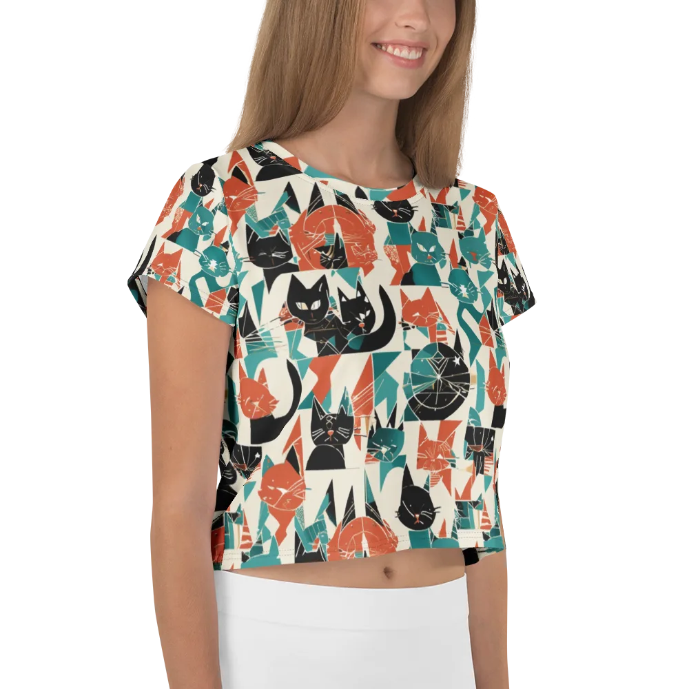 Cathedral Cats on Crop Tee — Right