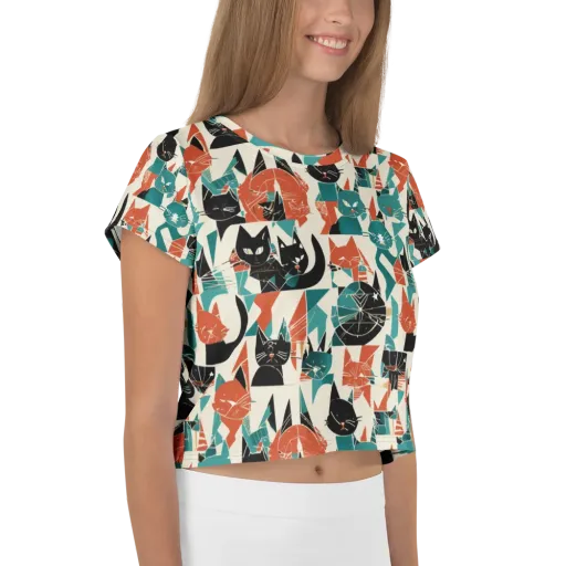 Cathedral Cats on a Crop Tee