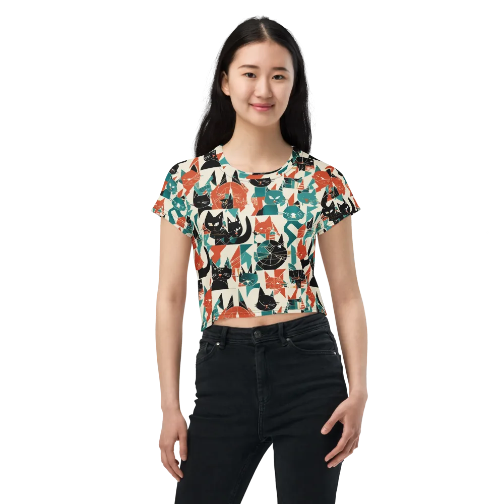 Cathedral Cats on Crop Tee — Front