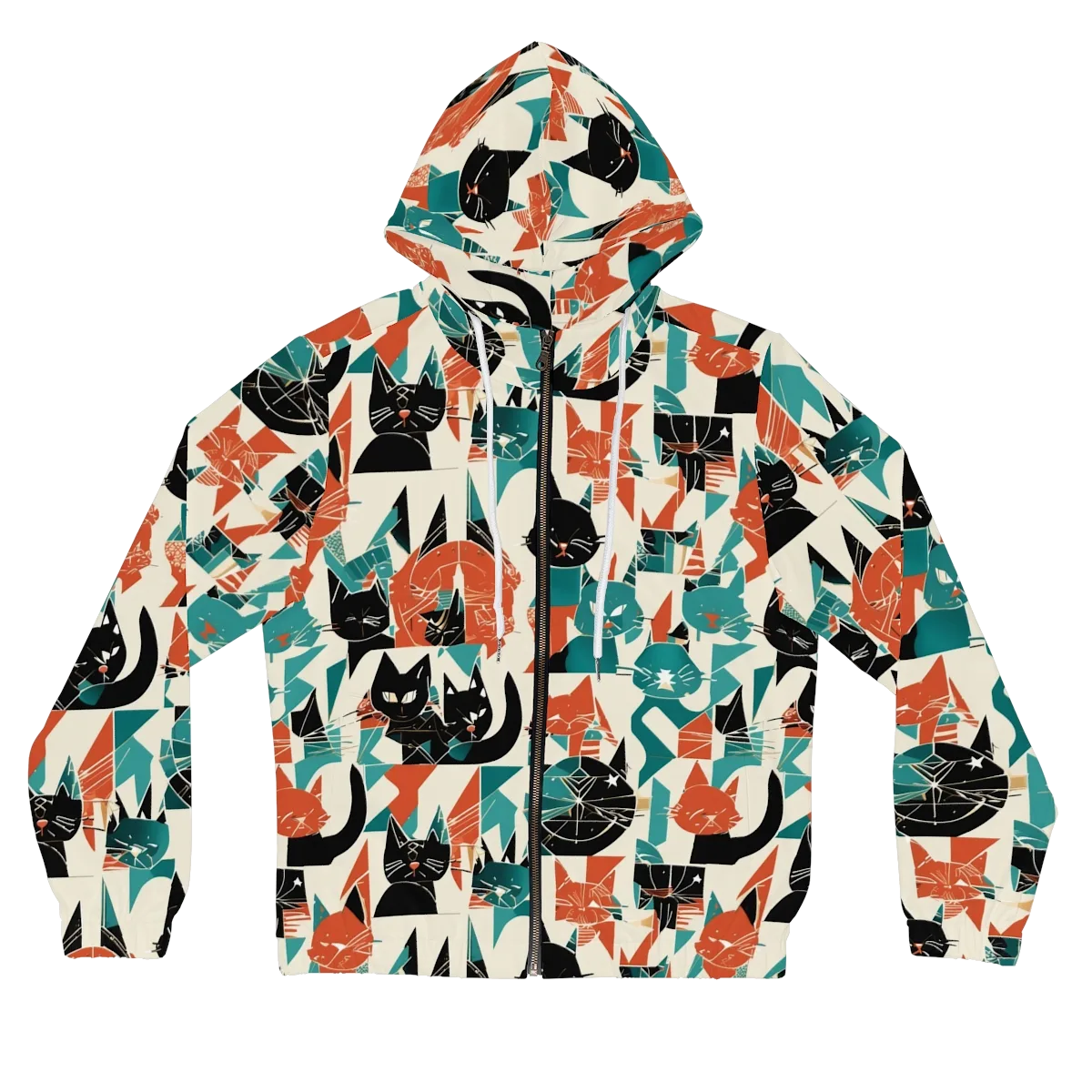 Cathedral Cats on Women's Full-Zip Hoodie — Front