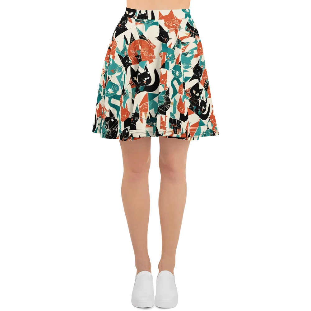 Cathedral Cats on Skater Skirt — Front