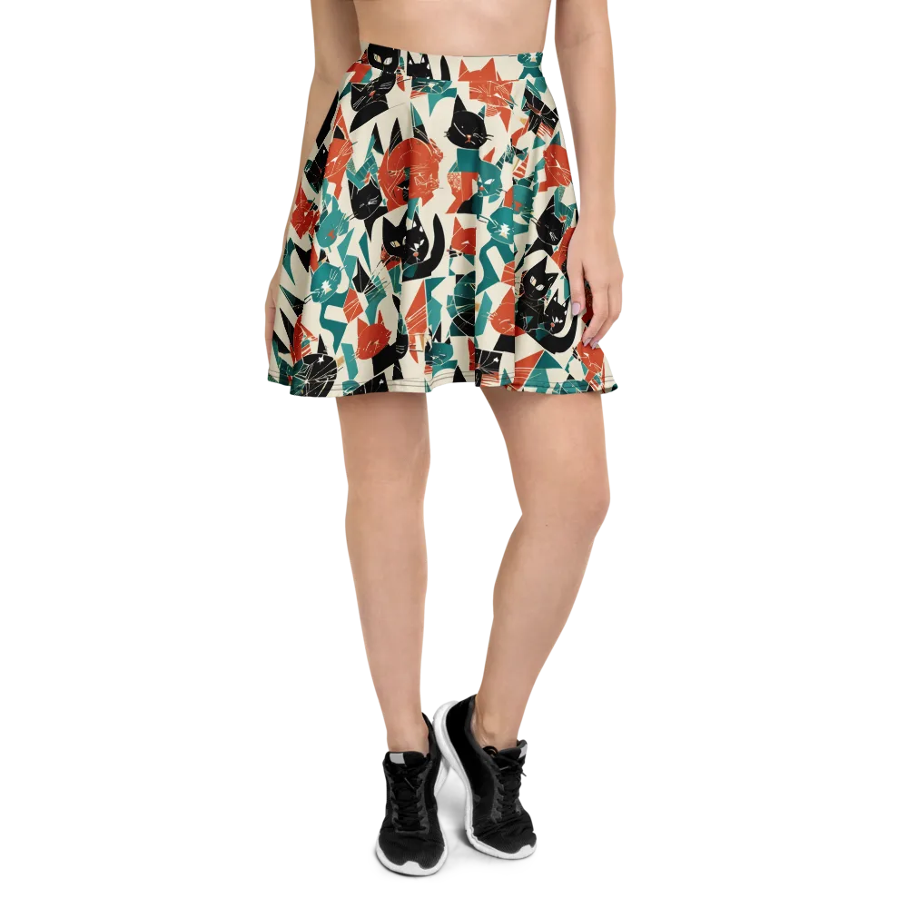 Cathedral Cats on Skater Skirt — Front