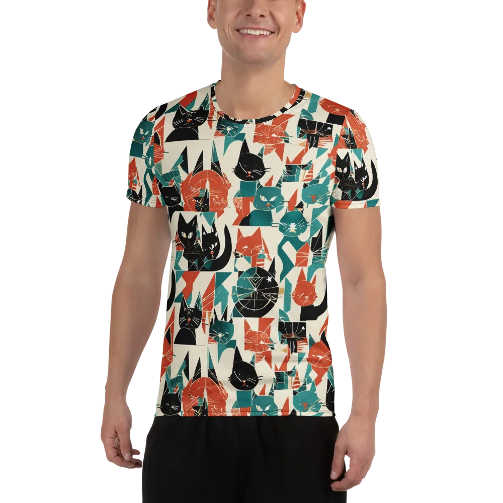 Cathedral Cats on Men's Athletic T-Shirt — Front
