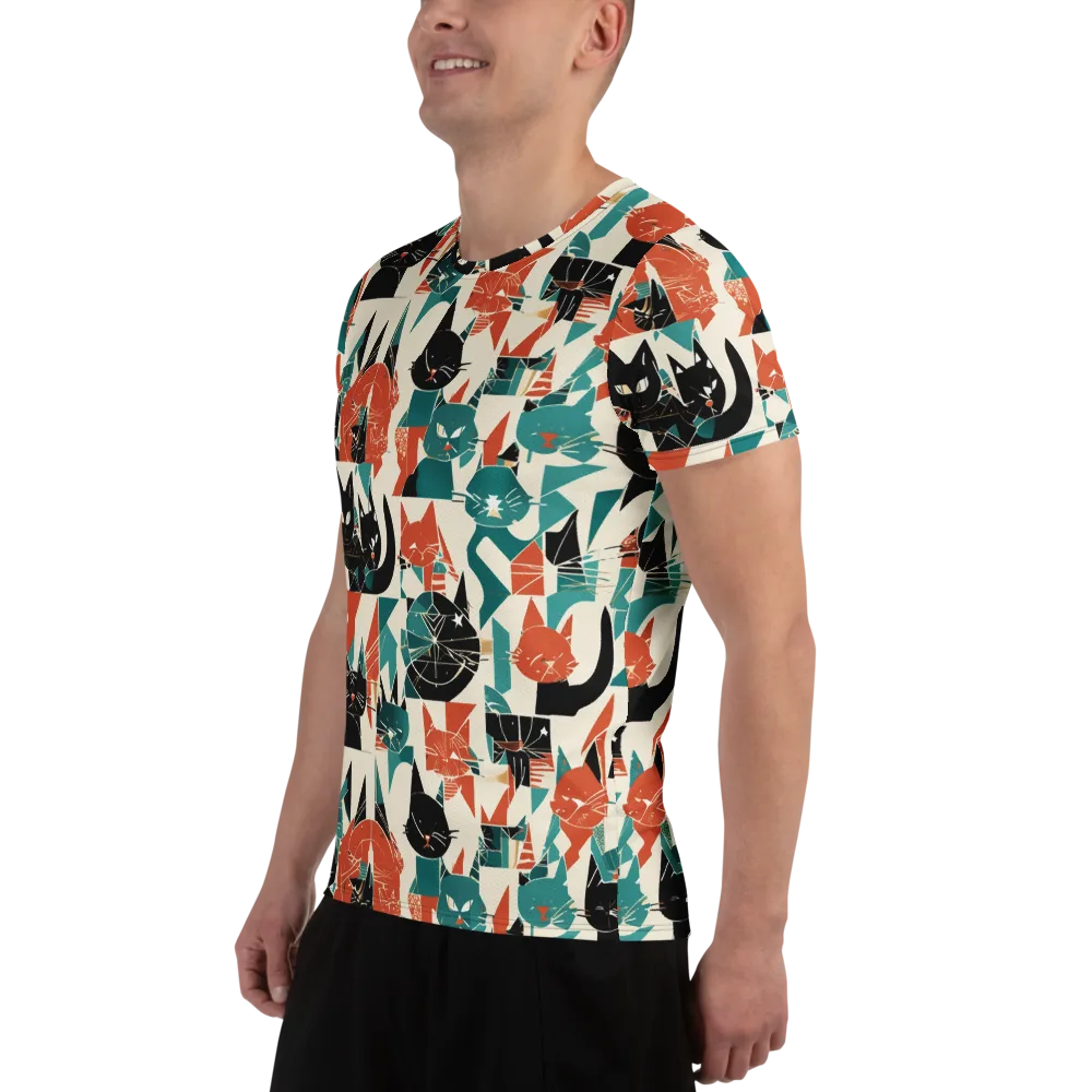 Cathedral Cats on Men's Athletic T-Shirt — Left
