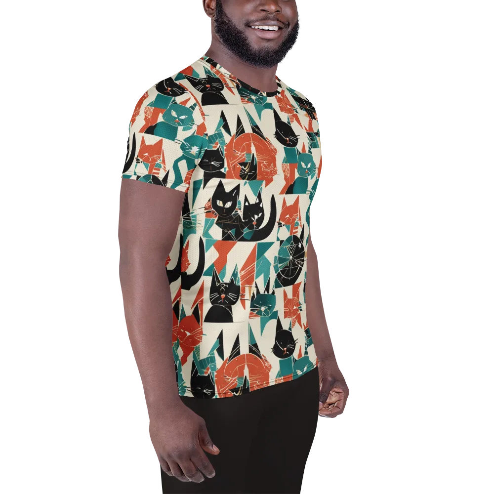 Cathedral Cats on Men's Athletic T-Shirt — Right