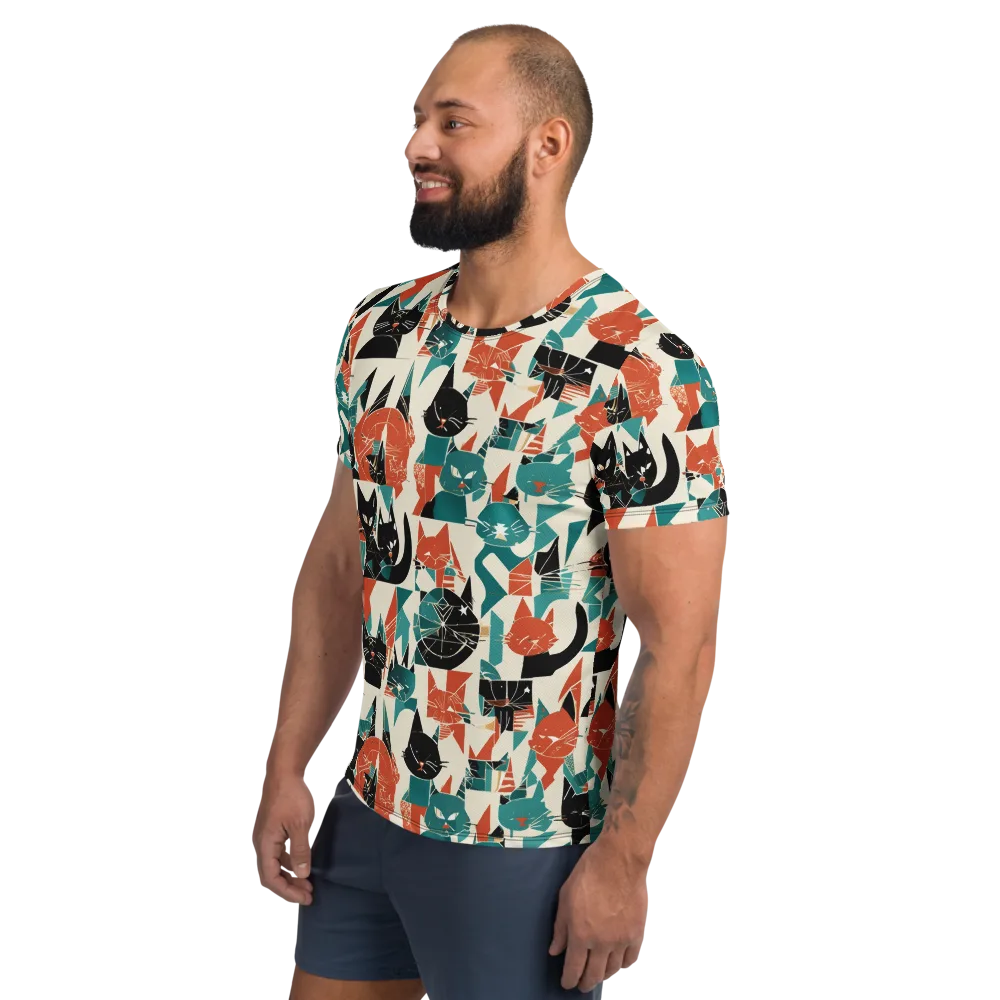 Cathedral Cats on Men's Athletic T-Shirt — Left