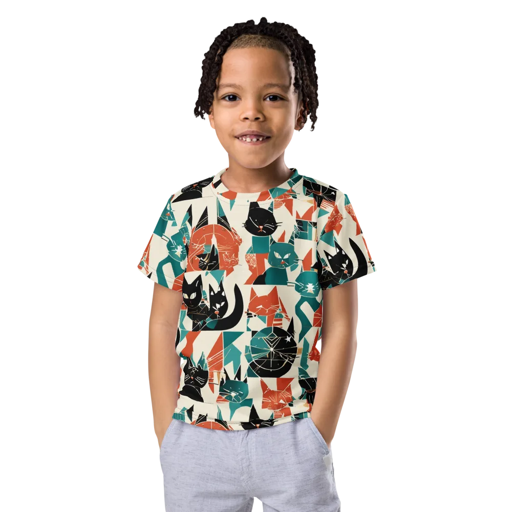 Cathedral Cats on Kids Crew Neck T-Shirt — Front