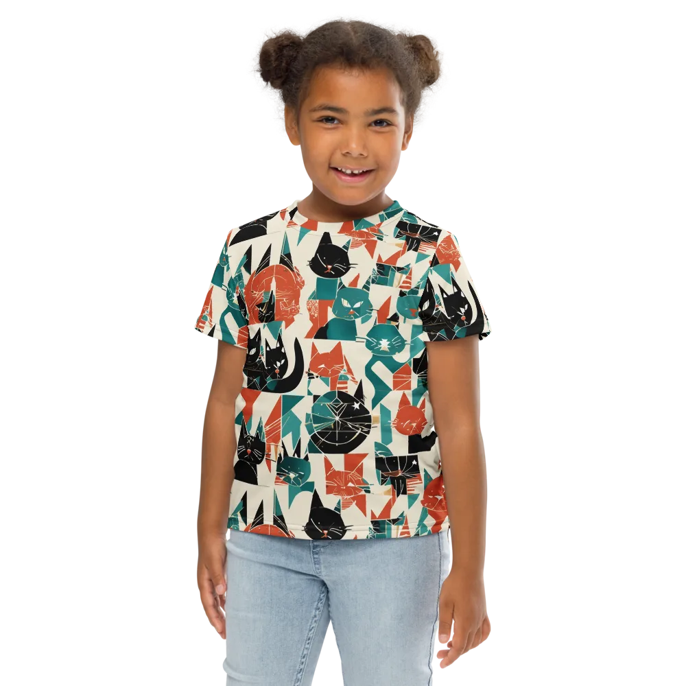 Cathedral Cats on Kids Crew Neck T-Shirt — Front