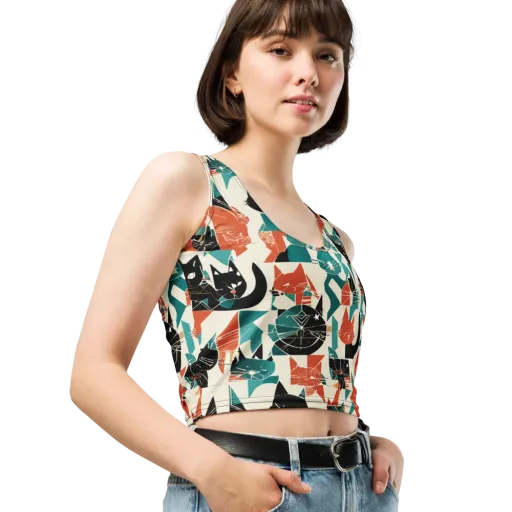 Cathedral Cats on a Crop Top
