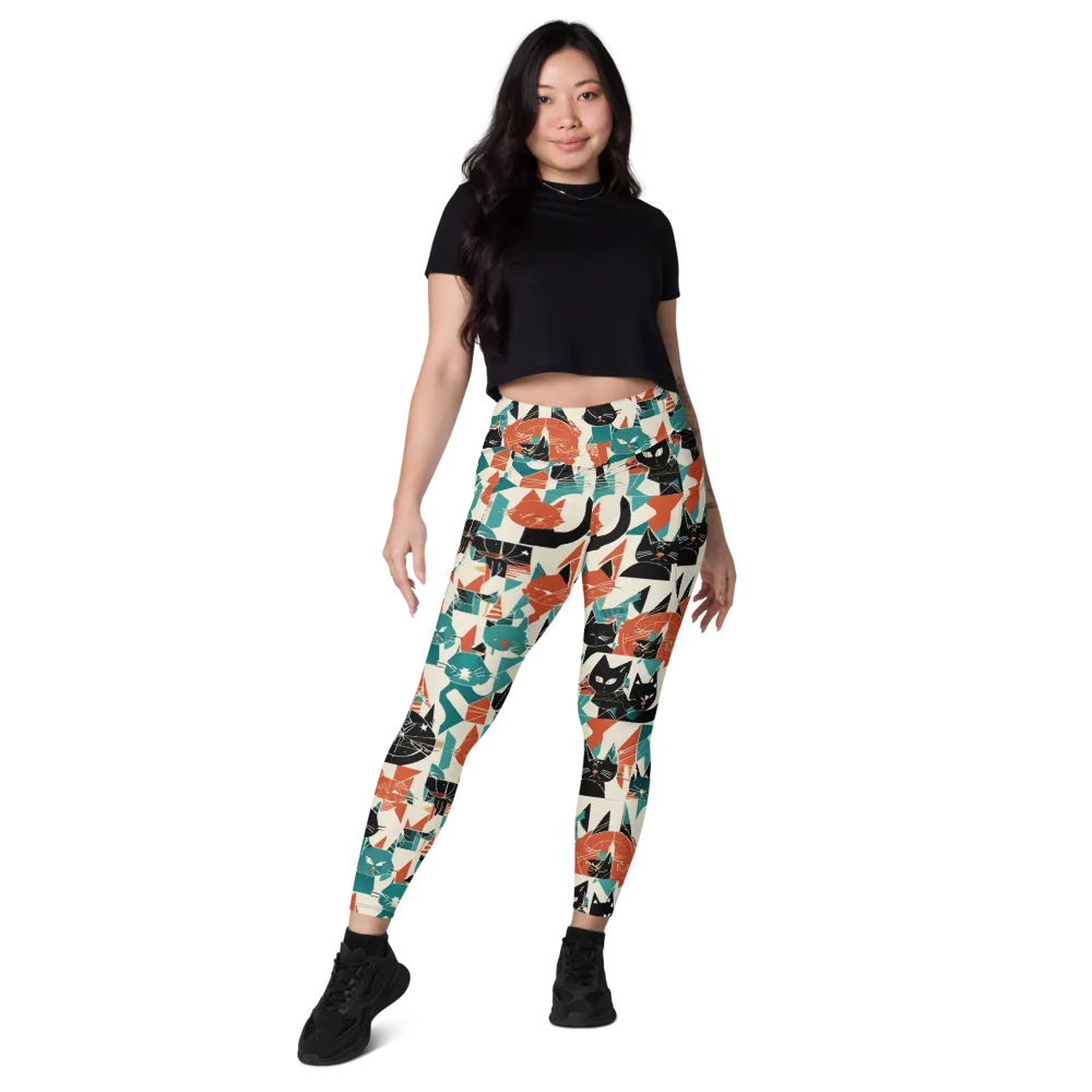 Cathedral Cats on Leggings with Pockets — Front