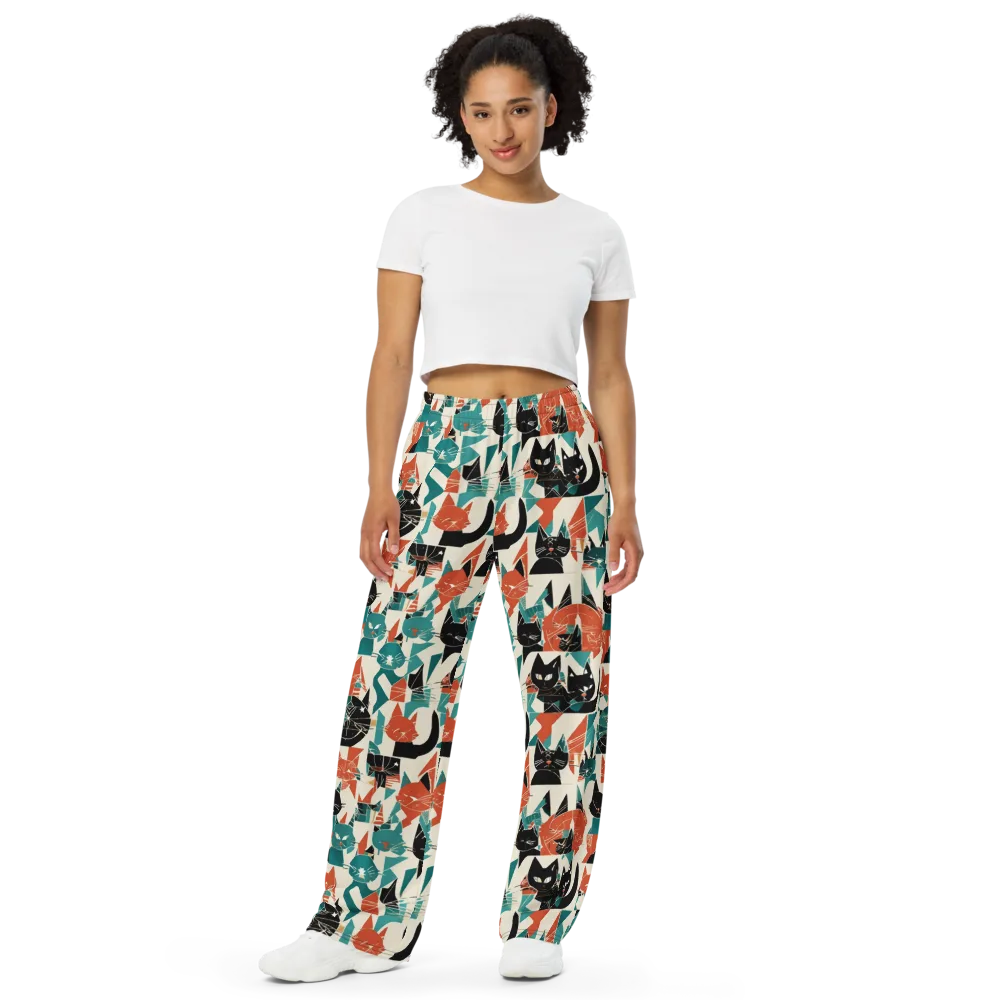 Cathedral Cats on Wide-Leg Pants — Front