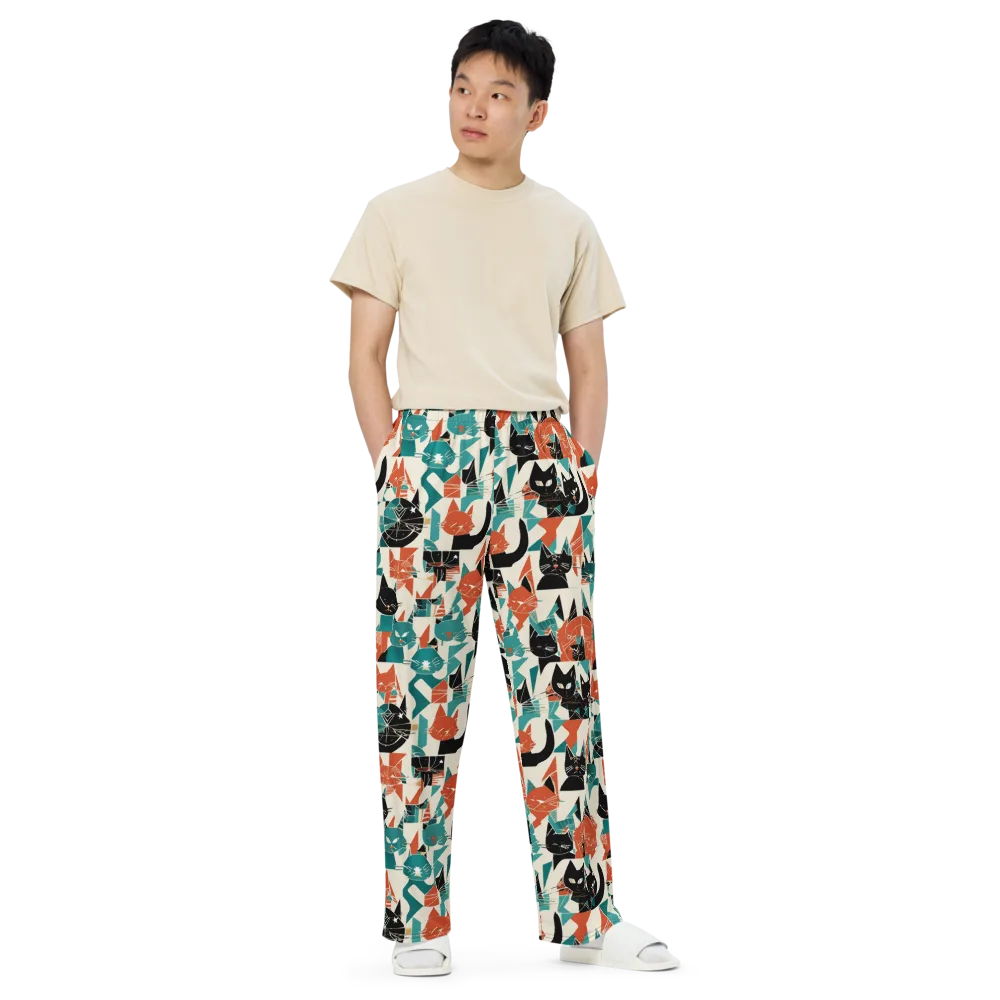 Cathedral Cats on Wide-Leg Pants — Front