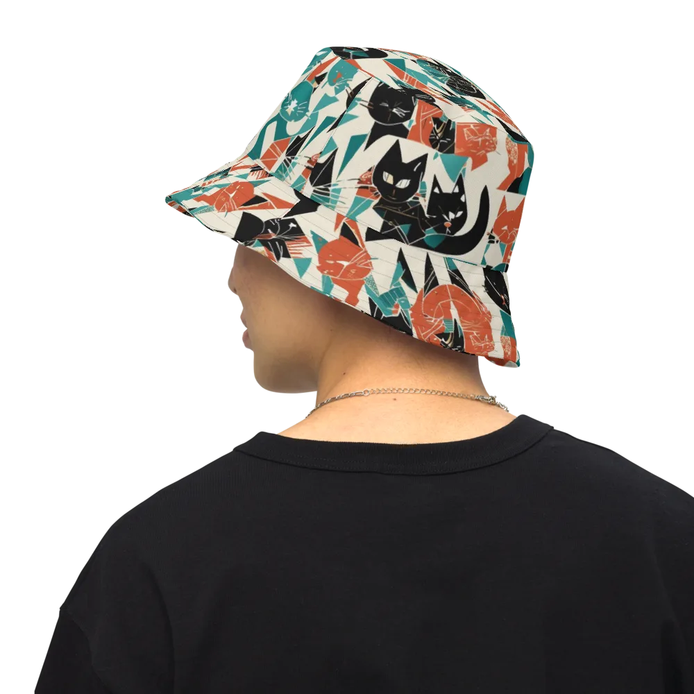 Cathedral Cats on Reversible Bucket Hat — Back Inside