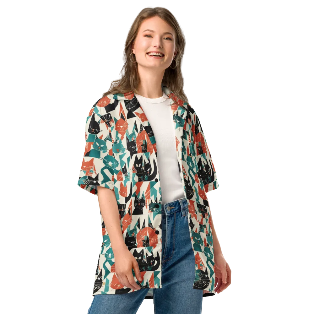 Cathedral Cats on Button Shirt — Front