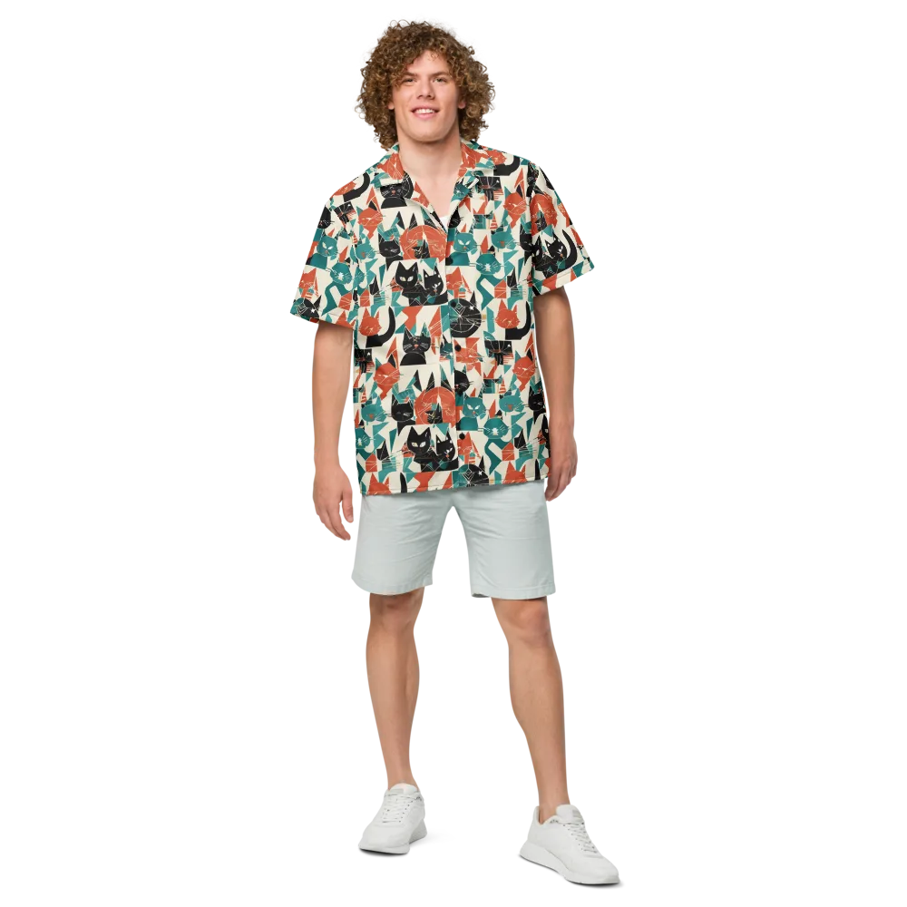 Cathedral Cats on Button Shirt — Front