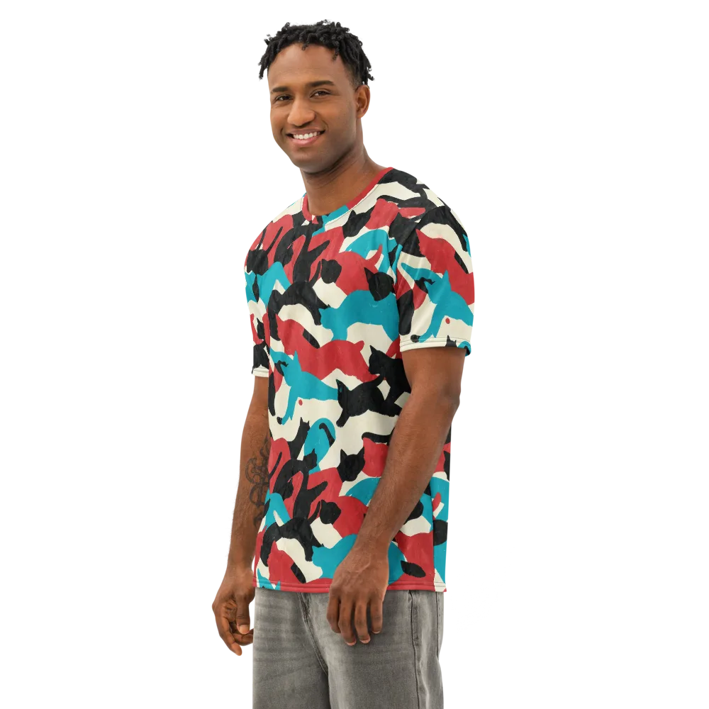 Chromatic Catwalk on Men's Cotton Crew Neck T-Shirt — Left Front