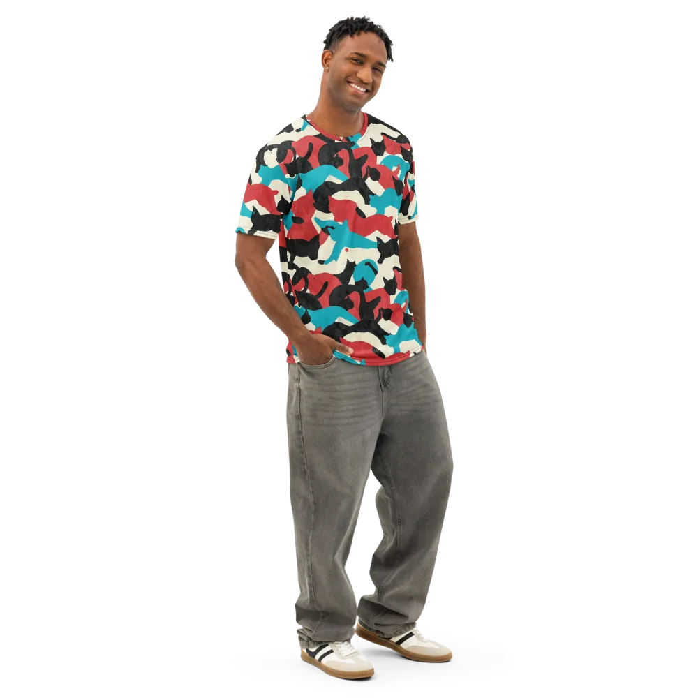 Chromatic Catwalk on Men's Cotton Crew Neck T-Shirt — Right Front