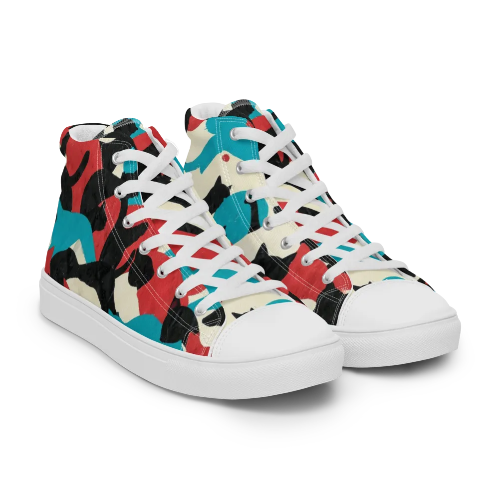 Chromatic Catwalk on Men's High Top Canvas Shoes — Right Front
