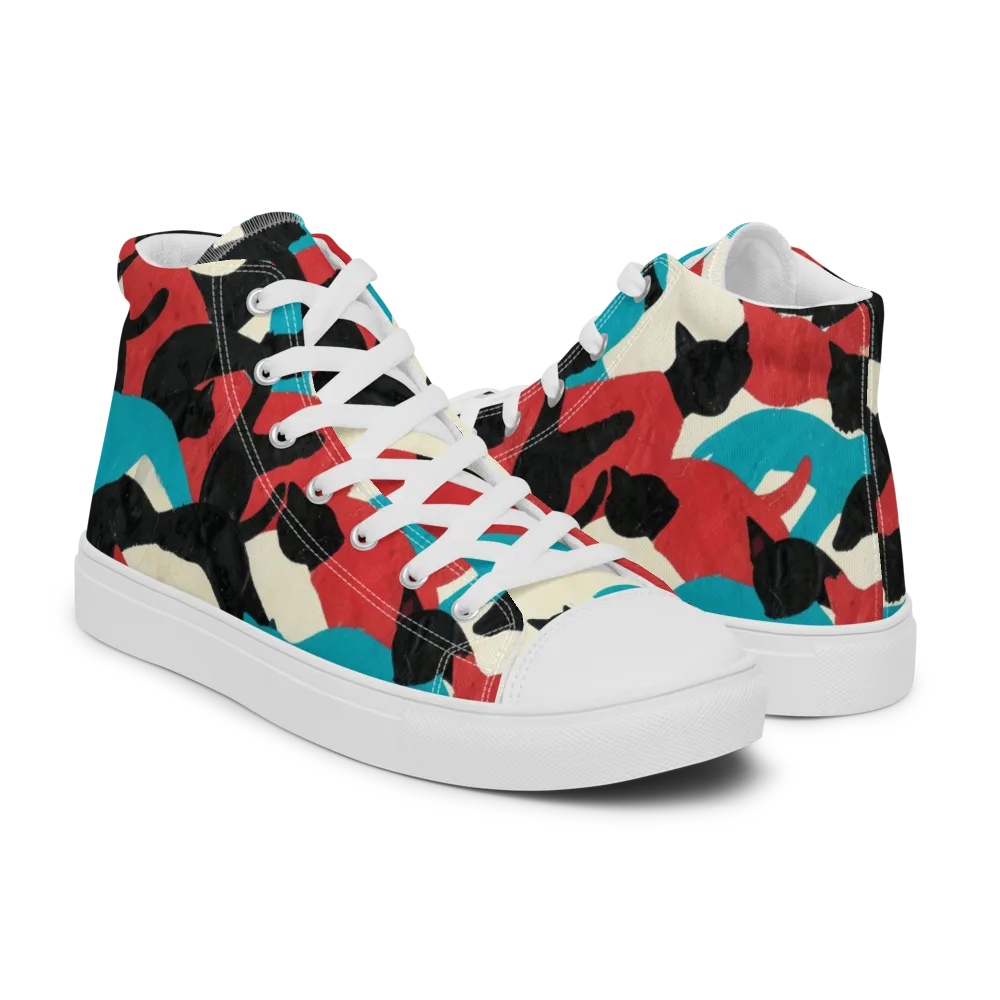 Chromatic Catwalk on Men's High Top Canvas Shoes — Right