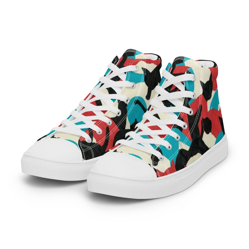 Chromatic Catwalk on Women's High Top Canvas Shoes — Left Front