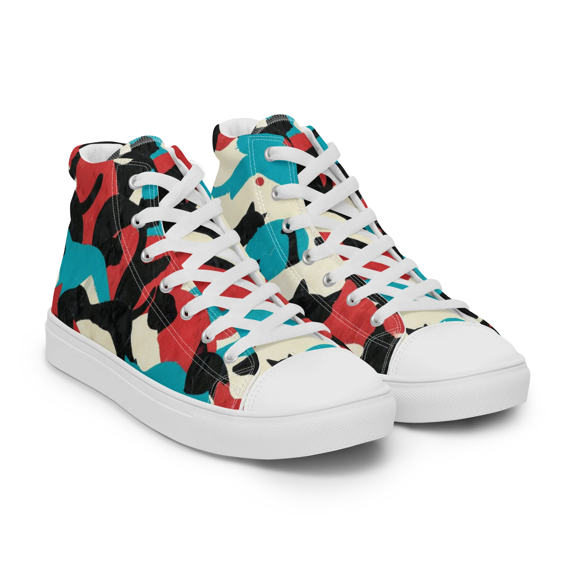 Chromatic Catwalk on Women's High Top Canvas Shoes — Right Front