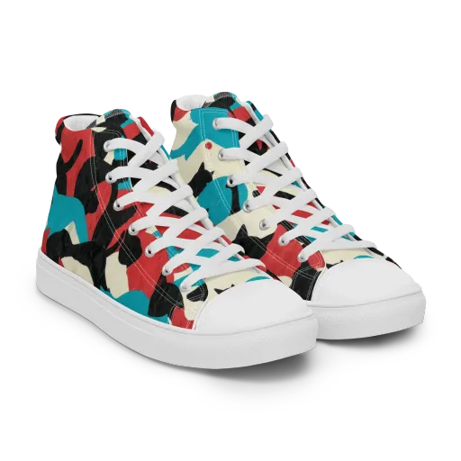 Chromatic Catwalk on a Women's High Top Canvas Shoes