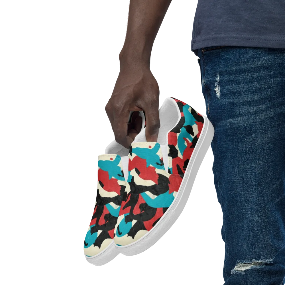 Chromatic Catwalk on Men's Slip-On Canvas Shoes — Left Front