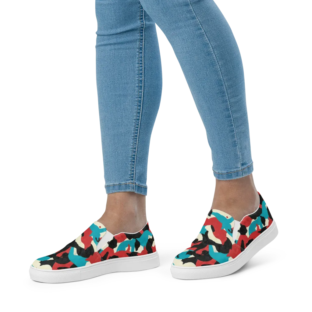 Chromatic Catwalk on Women's Slip-On Canvas Shoes — Front