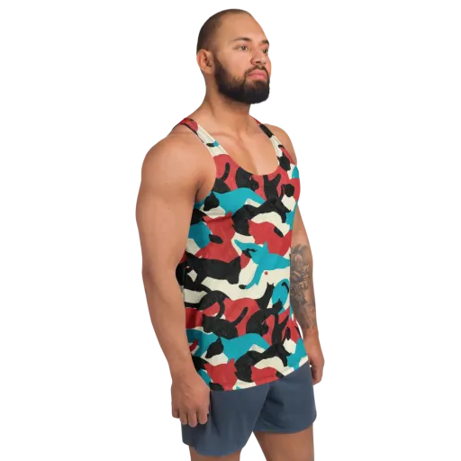 Chromatic Catwalk on a Men's Tank Top