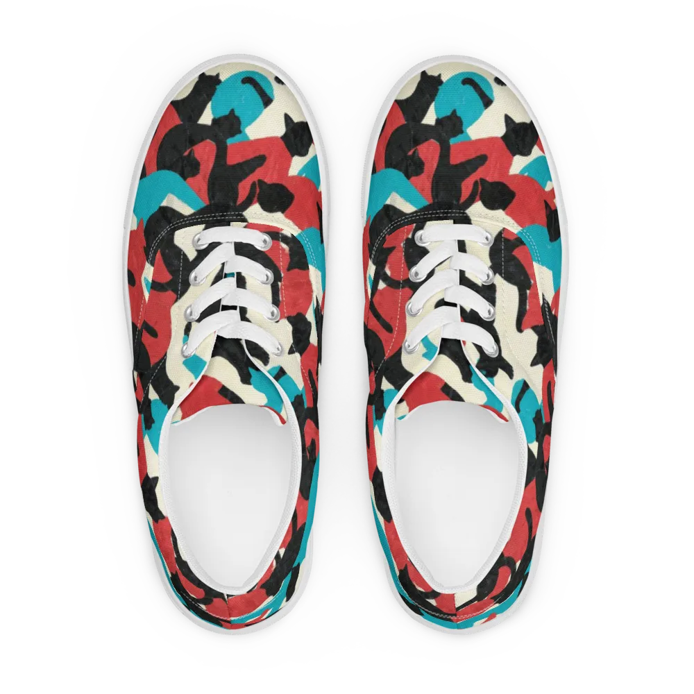 Chromatic Catwalk on Men's Lace-Up Canvas Shoes — Front