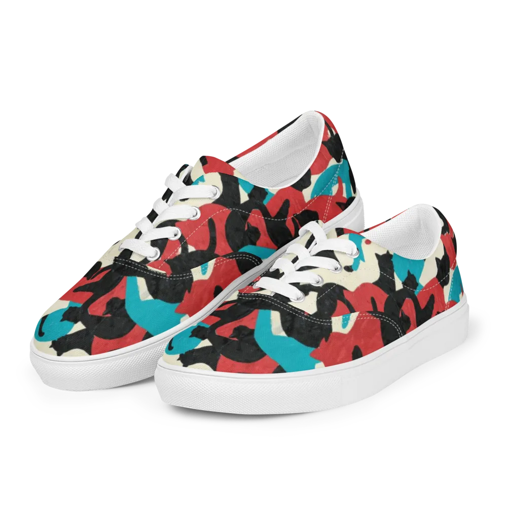 Chromatic Catwalk on Men's Lace-Up Canvas Shoes — Left Front
