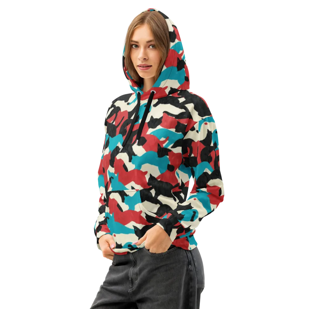 Chromatic Catwalk on Cotton Hoodie — Left Front