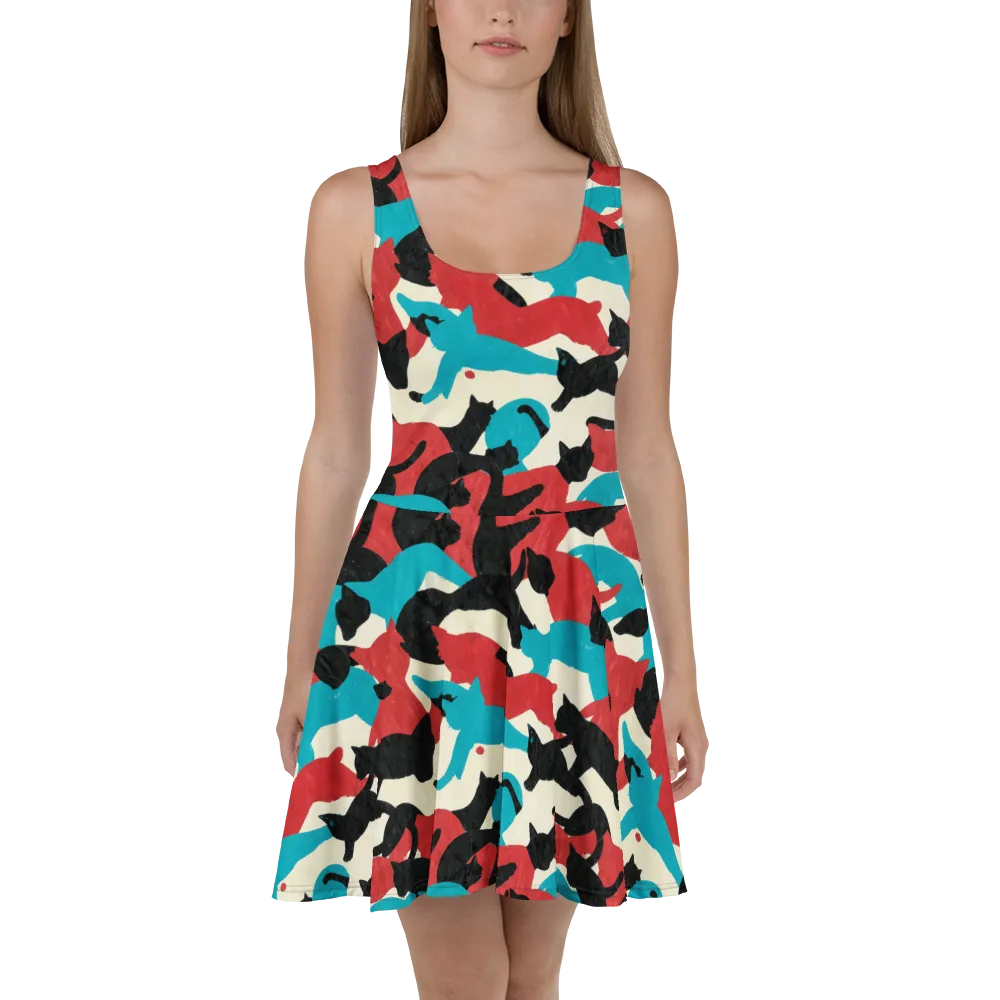 Chromatic Catwalk on Skater Dress — Front