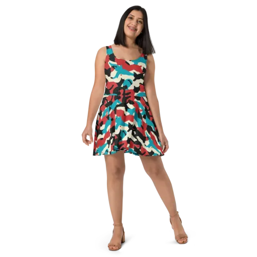 Chromatic Catwalk on a Skater Dress