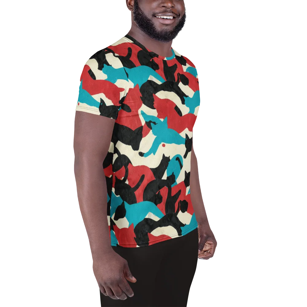 Chromatic Catwalk on Men's Athletic T-Shirt — Right