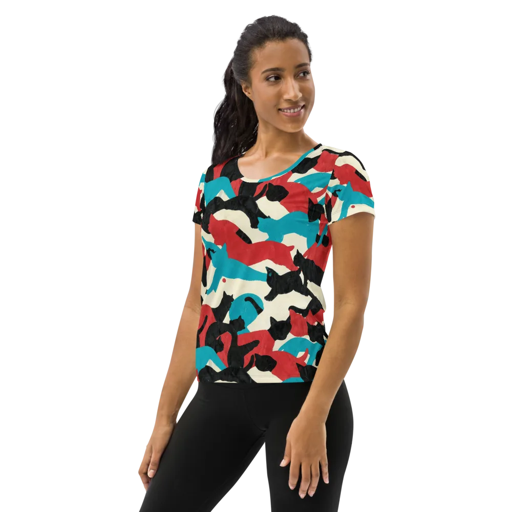 Chromatic Catwalk on Women's Athletic T-Shirt — Left