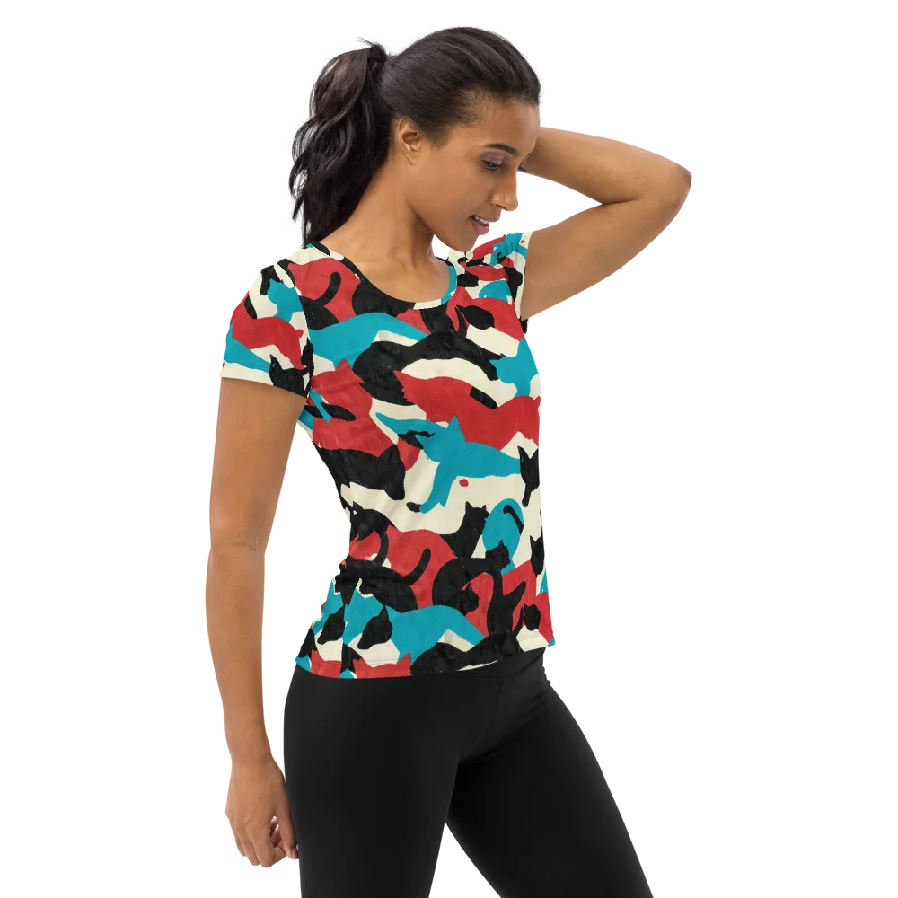 Chromatic Catwalk on Women's Athletic T-Shirt — Right