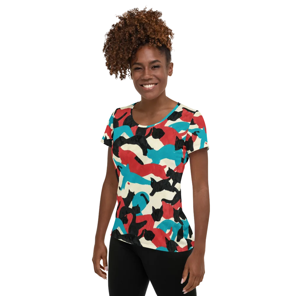 Chromatic Catwalk on Women's Athletic T-Shirt — Left