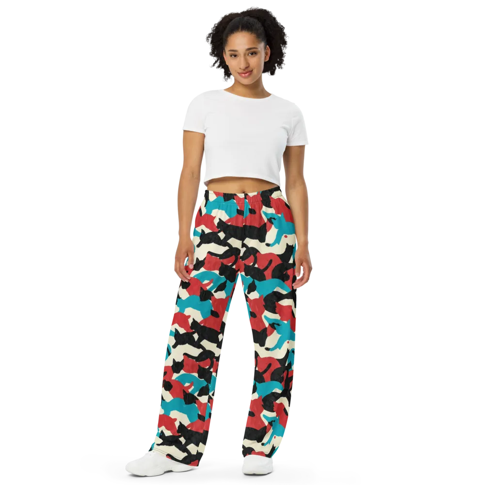 Chromatic Catwalk on Wide-Leg Pants — Front
