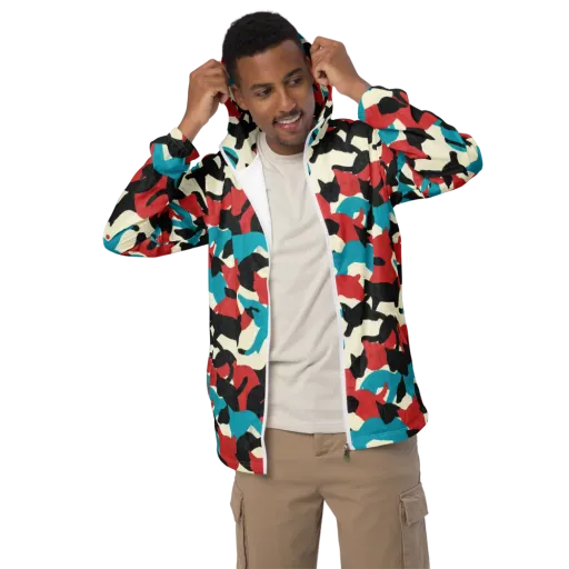 Chromatic Catwalk on a Men's Windbreaker